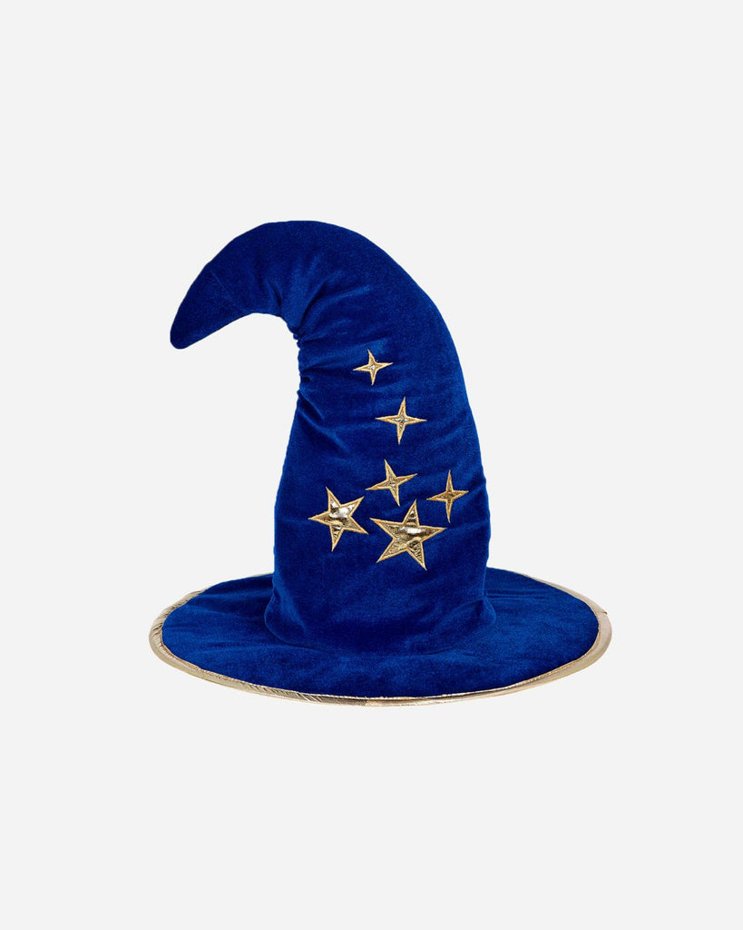 Chapeau de magicien bleu avec des étoiles dorées