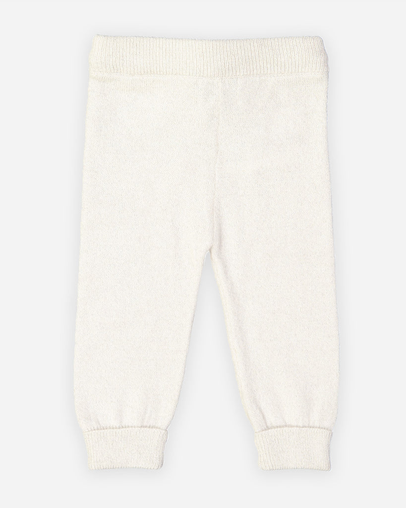 image du dos du pantalon bébé blanc pailleté en laine et cachemire Bobine Paris
