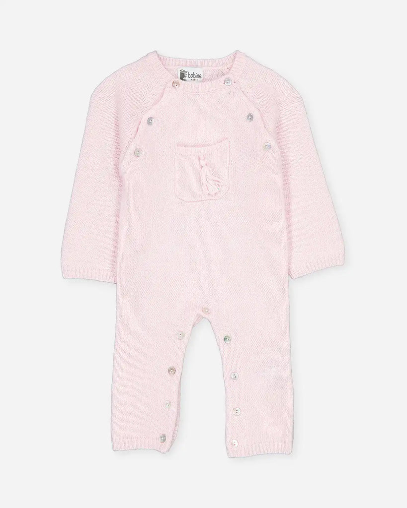 Combinaison en laine et cachemire rose blush de la marque Bobine Paris.