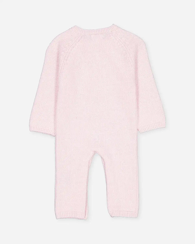 Vue de dos de la combinaison en laine et cachemire rose blush de la marque Bobine Paris.