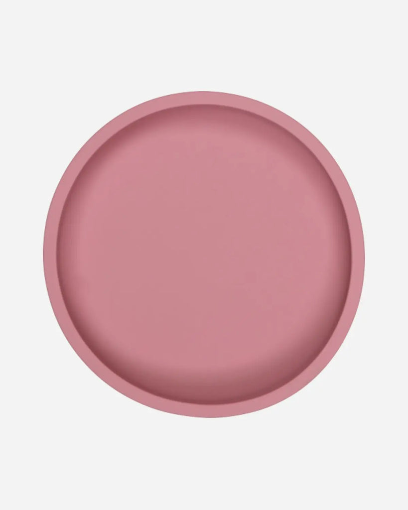 Assiette en silicone ronde de couleur rose pour bébé et enfant