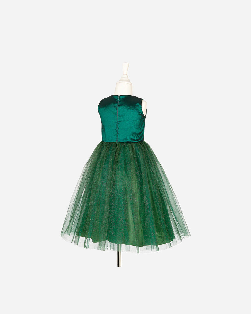 Dos d'une robe de princesse verte