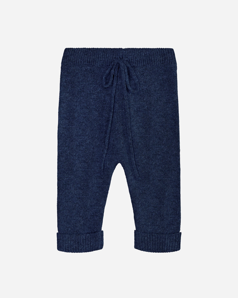 Pantalon bébé laine et cachemire bleu denim