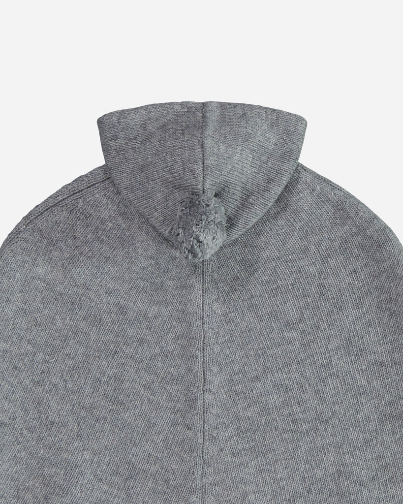 Poncho capuche bébé laine et cachemire gris zoom dos