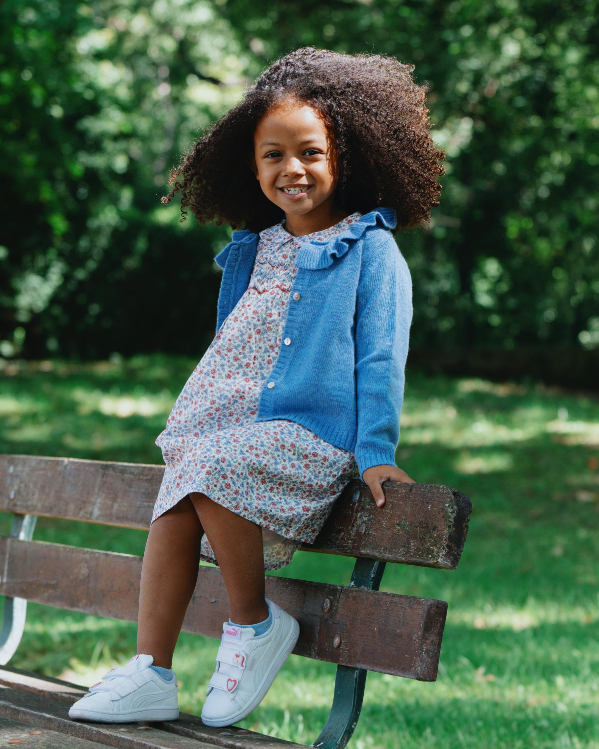 Robe bébé fille Mia à fleurs roses et bleues Bobine Paris
