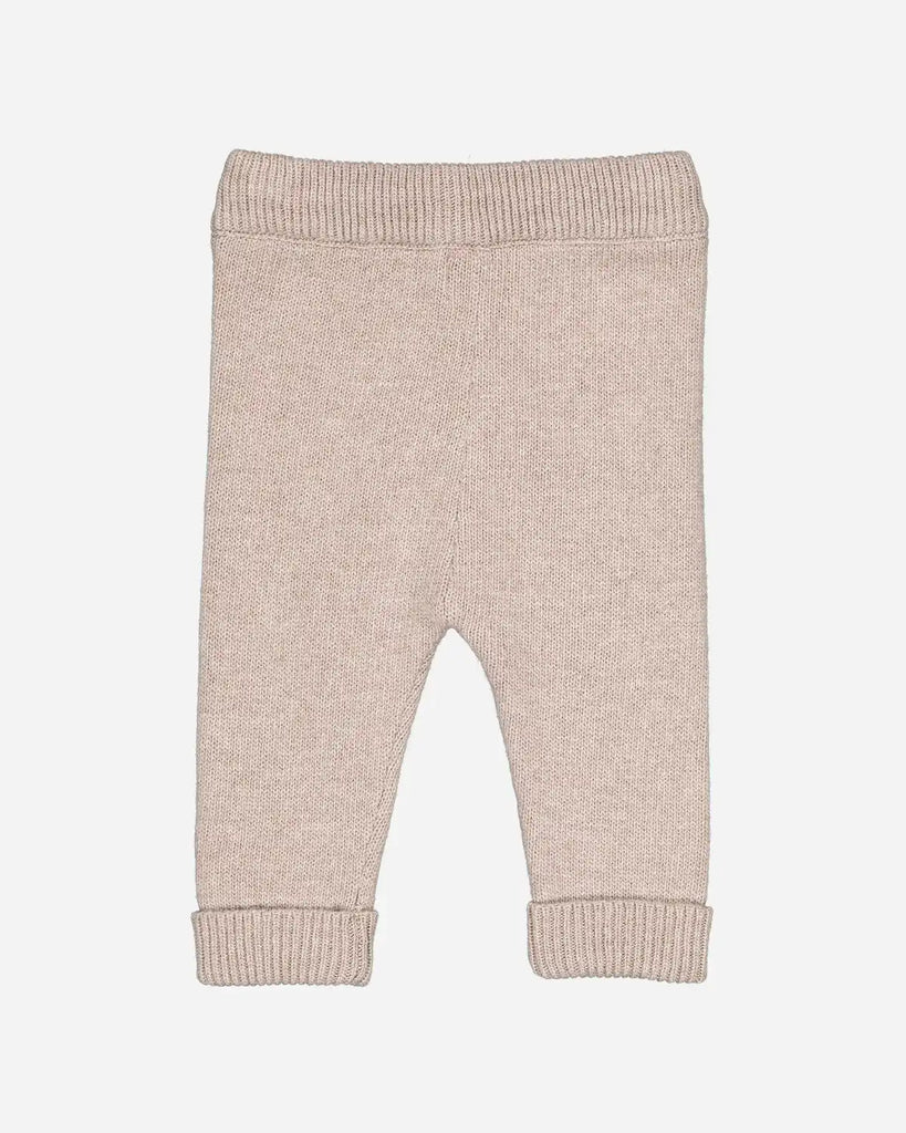 Vue de dos du pantalon bébé en laine et cachemire beige clair de la marque Bobine Paris.