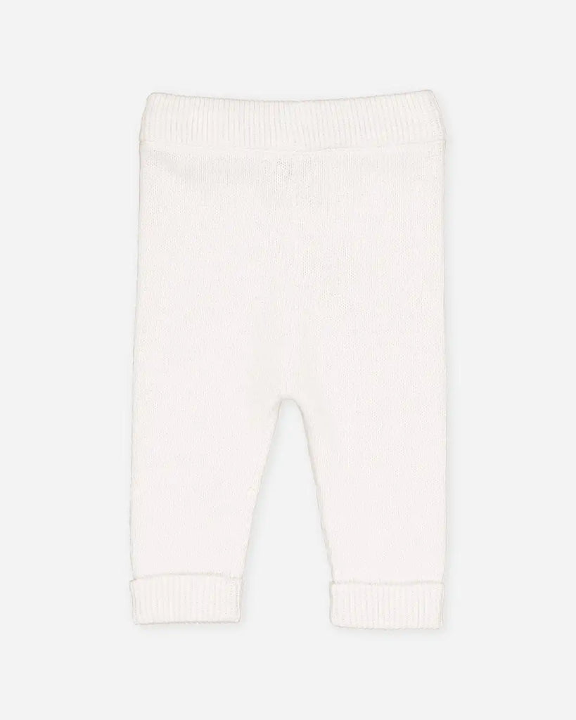 Vue de dos du pantalon bébé en laine et cachemire écru de la marque Bobine Paris.