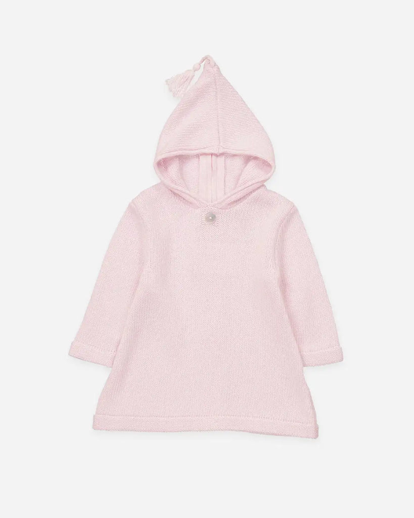 Burnous pour bébé en laine et cachemire rose blush de la marque Bobine Paris.
