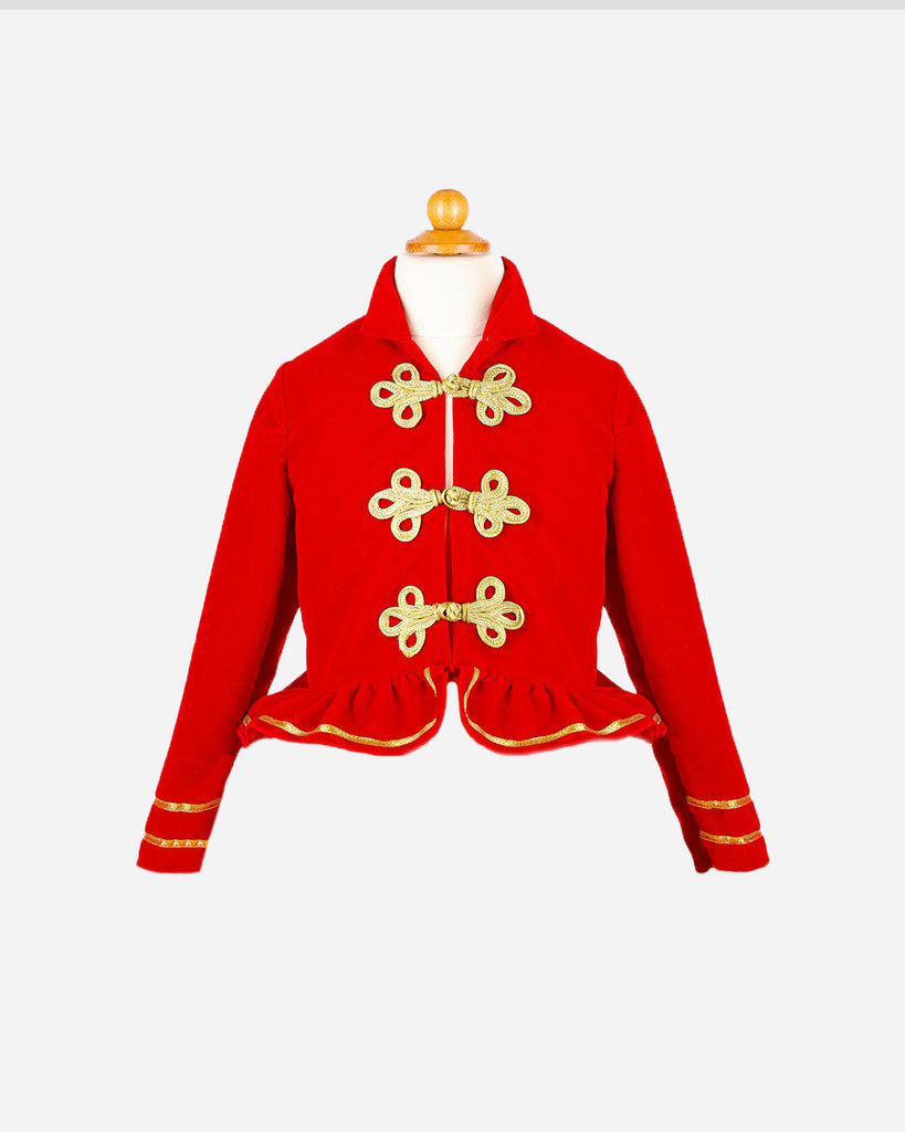 Veste de petit soldat rouge avec détails dorés