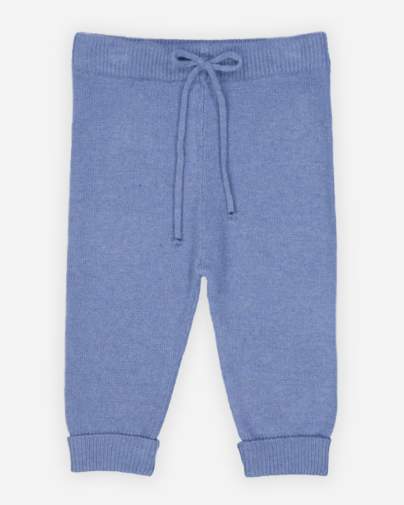 image d'un pantalon bébé en laine et cachemire de couleur bleu pastel Bobine Paris